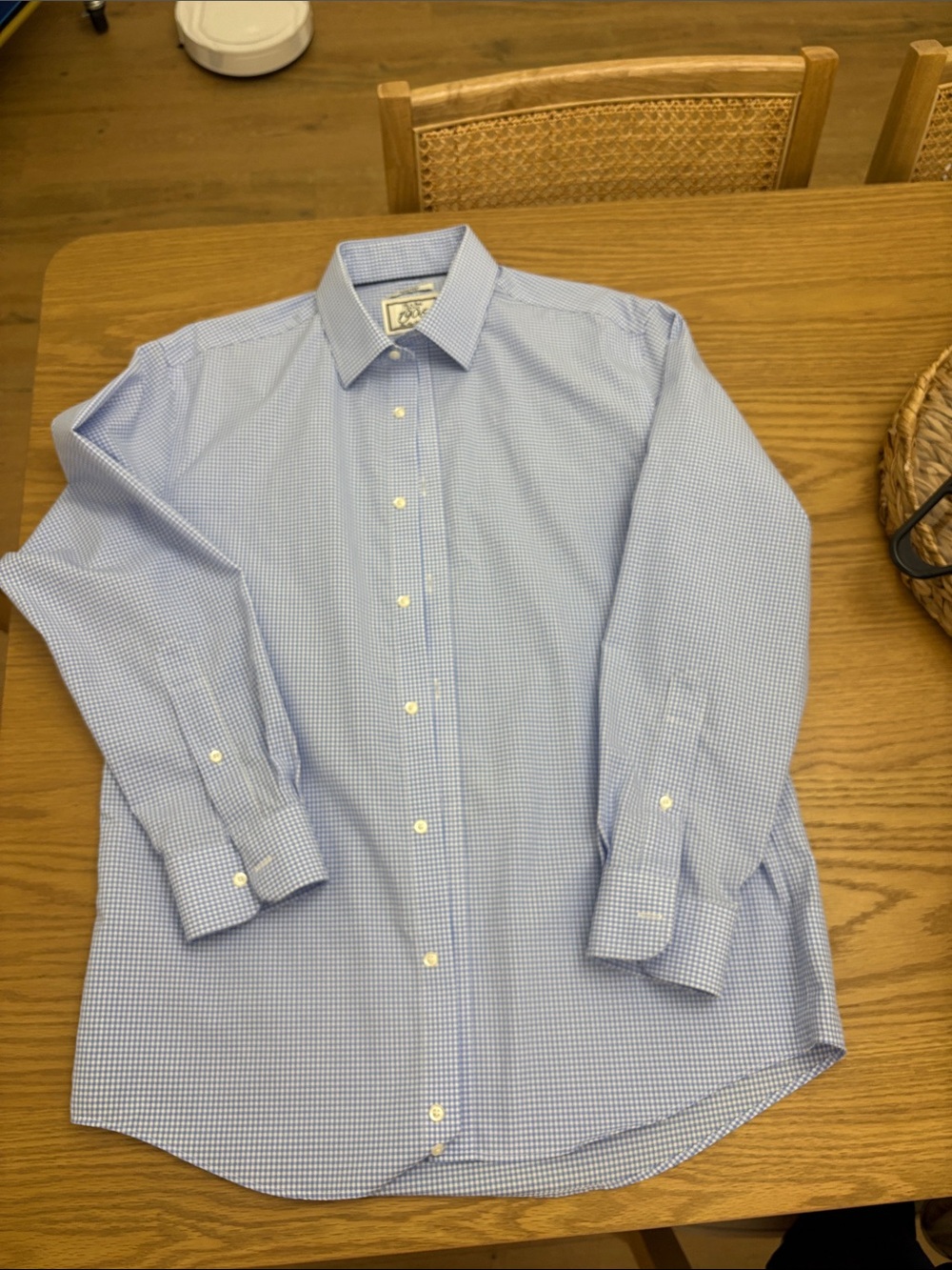 Jos. A. Bank Blue Micro-Check Dress Shirt